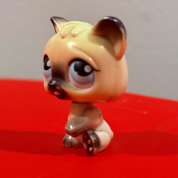 Rare LPS Littlest Pet Shop 2005 Gen 1 Moving Paw Black & White Siamese Cat - Picture 4 of 5